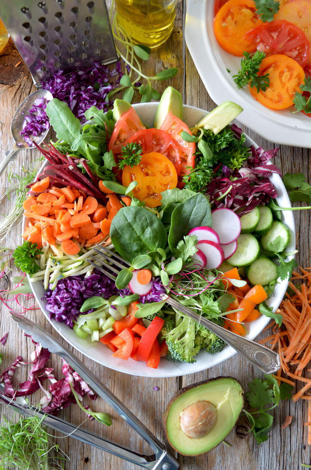 Fresh green vegetables in a bowl